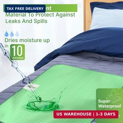 Bed Pads Washable Waterproof 34″x36″- Pack of 4 Incontinence Bed Pads & Washable