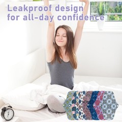 PHOGARY Reusable Menstrual Pads for Heavy Flow with Wet Bag, 7 Pieces Medium