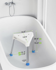 Space-Saving Triangular Shower Chair for Inside Shower, FSA/HSA Eligible 400 lbs