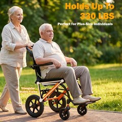 Ultra Lightweight Elderly Transport Wheelchair Portable Folding Transport Chair