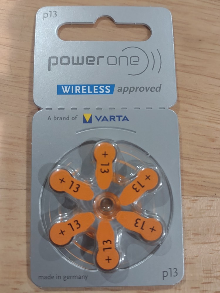 1 Pack Of 6Power-One Mercury Hearing Aid Battery Size P13 09/2028 Date