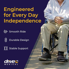 Drive Medical Blue Streak Lightweight Wheelchair – Portable Folding Mobility Aid
