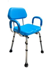 ComfortAble(tm) Deluxe Shower Bath Chair PADDED with Armrests SOLID BLUE