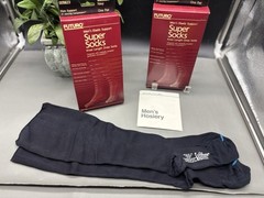 Vintage Men’s Navy Futuro Super Socks Firm Support 21 mm/Hg Compression Med READ