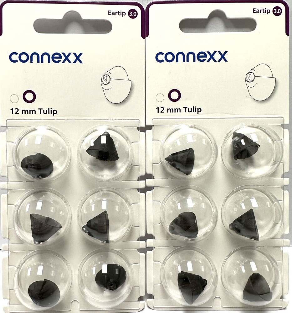 2 Pack 12mm Tulip Connexx 3.0 Eartip Dome. Fits Signia Rexton Widex Miracle Ear.