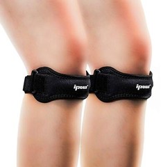 2 Pack Knee Pain Relief & Patella Stabilizer Knee Strap Brace Support, Black