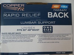 Copper Fit Rapid Relief 3 in 1 Hot/Cold Therapy Back Support One Size NEW OpenBx