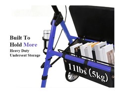 Cosydora Rollator Walker For Seniors w/ Seat Ultra Lightweight Heavy Duty 350lbs
