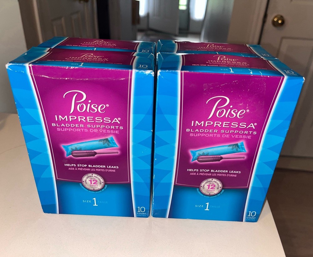 Poise Impressa Size 1 Bladder Supports 10 Count Lot of 4 New