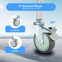 350lbs Commode Wheelchair Assist Mobility Medical Transport Rolling Shower Chair