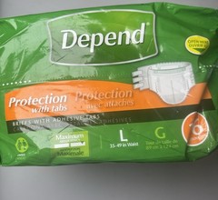 Depend Protection with Tabs Briefs – Large (16 Count)
