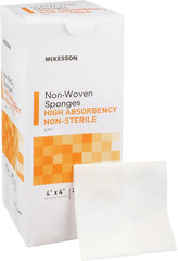 Non-Woven Sponges, Non-Sterile, 4-Ply, High Absorbency, Polyester/Rayon, 4 in X