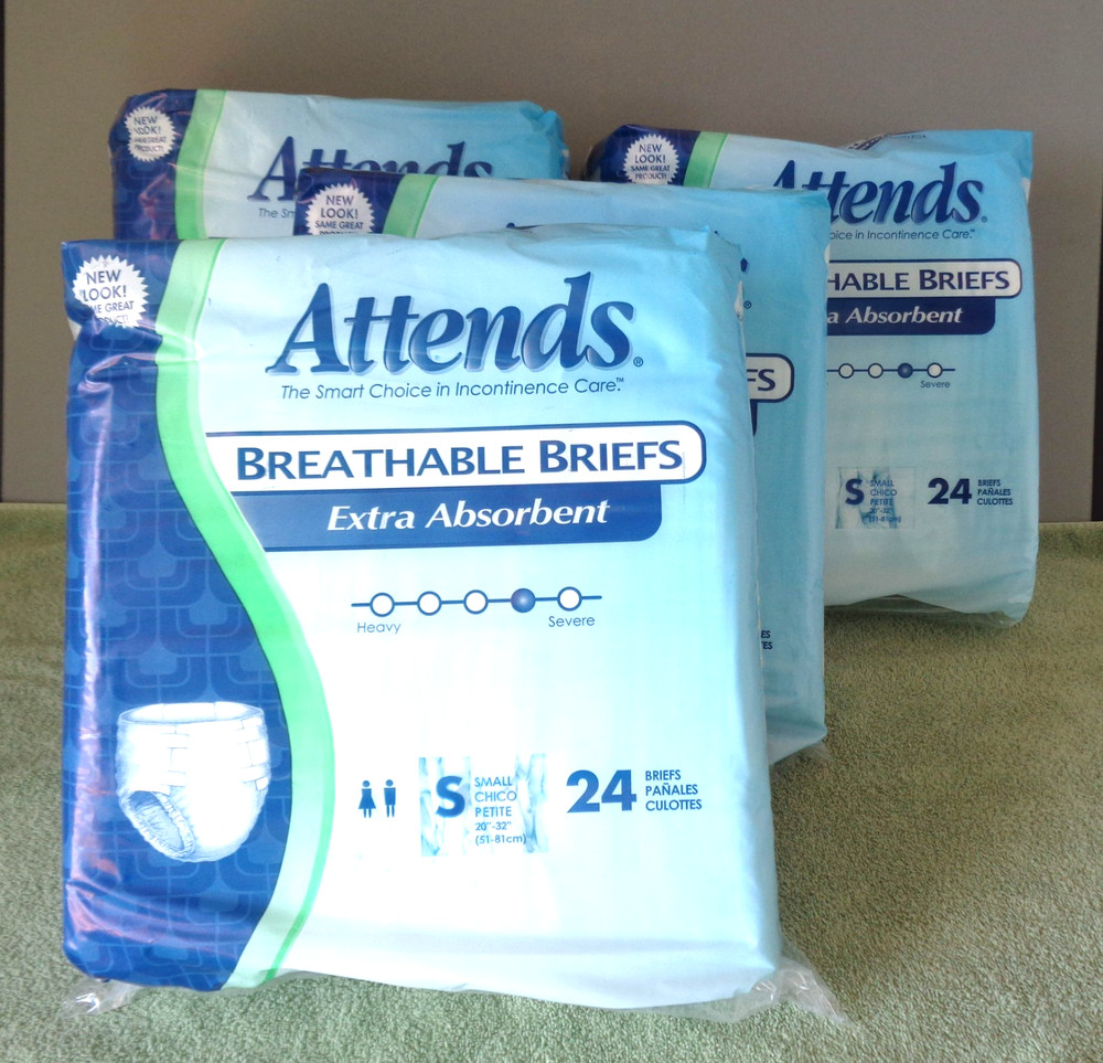 96 Ct Attends Extra Absorbent Breathable Briefs- Size Small Unisex Adult / Youth