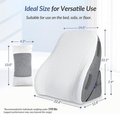 ZIKEE Wedge Pillow for Bed, Reading & Back Pain Relief, Memory Foam