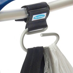 Jumbo Swirly Hook for Strollers/Walkers, Silver/Black (Silver)