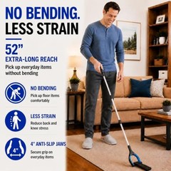 Hsuhaus 52″ Extra Long Grabber Reacher Tool, Foldable Reacher Grabber 52-Inch