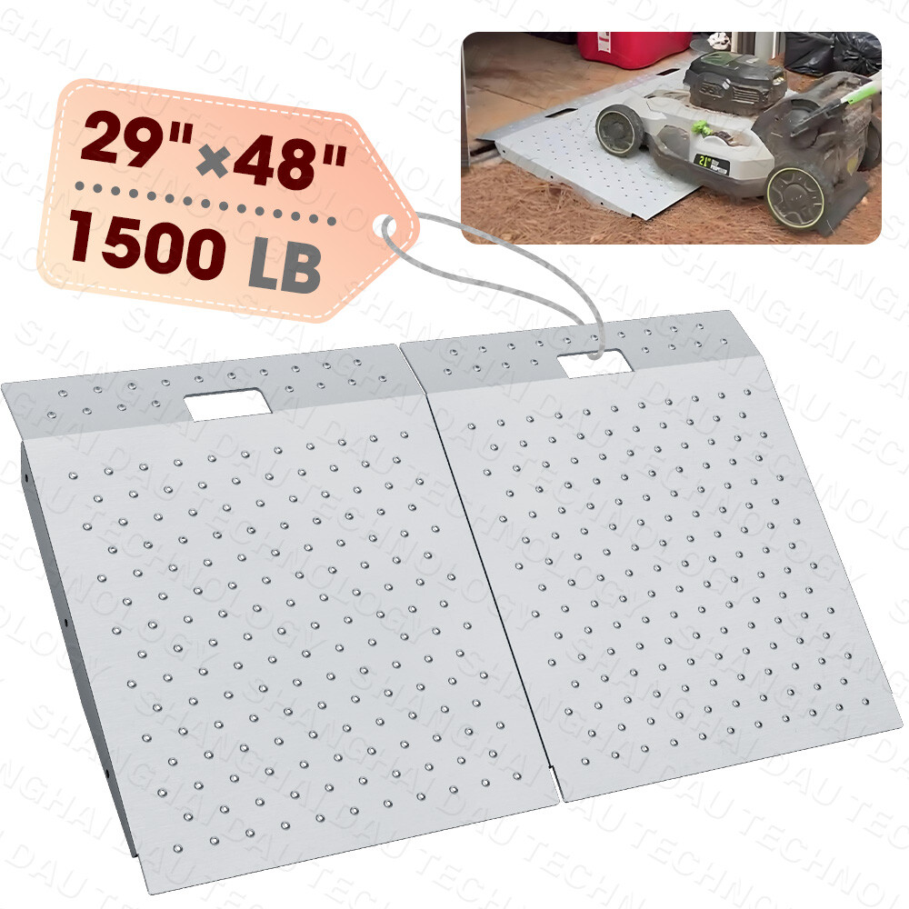 29″ x 48″ Shed Ramp 1500LB Capacity Anti-Slip Punch Plate Ramp for Motorcycles