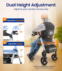 Z21 Lightweight Rollator Walker Silver