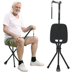 Walking Cane with Seat,Lightweight Foldable, Adjustable, Collapsible for Adults