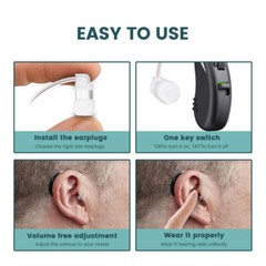 JINGHAO 1 Pair Rechargeable Hearing Aid Sound Ear Device Hearing Amplifier US