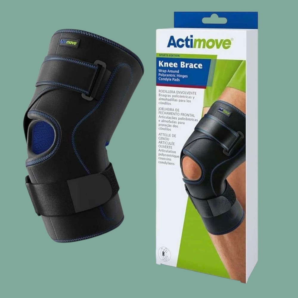 Actimove Wrap-Around Knee Brace w/ Polycentric Hinges & Pads Black New Many Size