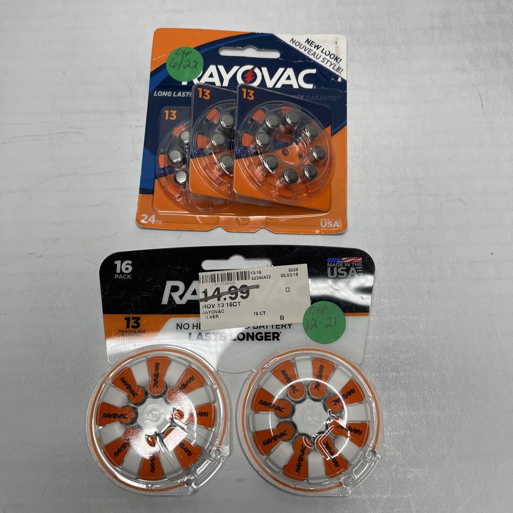 NEW Rayovac Size 13 Long Lasting Hearing Aid Batteries LOT Of 40 READ!