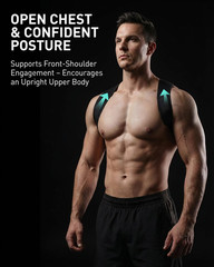 Gymgoer‘S Back Posture Corrector for Men with Reinforced Support Plate. High-Ten