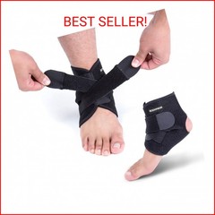 Bodyprox Ankle Support Brace, Breathable Neoprene Sleeve, Adjustable Wrap!