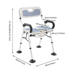 U-Shape Foldable Shower Chair for Elderly Pregnant Women, Aluminum Alloy