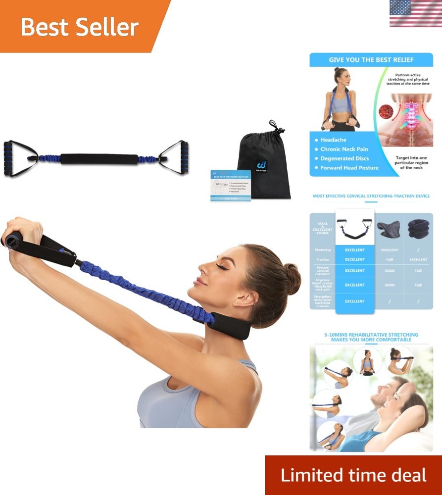 Manual Neck Traction Device with LED Display & Push Button Control – 20-25 lbs