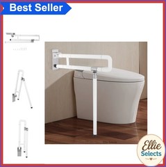 Foldable Drop Down Toilet Grab Bar Handicap Seat Support Rail Non-slip Bathroom