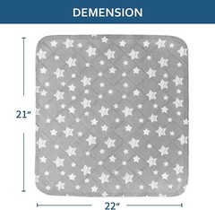 Waterproof Incontinence Chair Pads Quilted Seat Pads Cover 4 Pack 22″x21″Gray