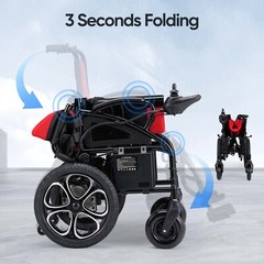 Foldable Electric Wheelchair All Terrain Heavy Duty Electric Wheelchairs Audlts