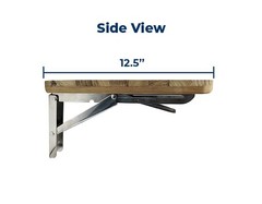 Teak Wood Wall Mounted Folding Shower Seat 24 Inch