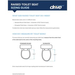 drive White Elongated Raised Toilet Seat with Arms 4.5″ Height up to 300 lbs