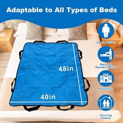 Multi-Functional 48×40 inch Positioning Bed Pads for Elderly, 48″ x 40″, Blue