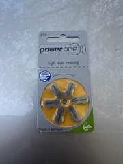 Power One P10 Hearing aid batteries Zinc air Mercury free Varta x 6 Cells