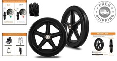 Lightweight 2Pcs 8 Inch Replacement Wheels for Wheelchairs – Non-Slip Design