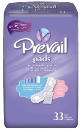 Prevail Bladder Control Pads 16“ Ultimate Pad 132/Case Discreet Packed
