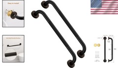 20″ Antique Bronze Shower Grab Bars – 2pk Solid Brass, Secure Wall Mount