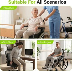 Comfortable Black Wheelchair Cushion Set – 18”x16” for Ultimate Relief & Support