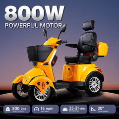 800W All Terrain Electric Mobility Scooters for Seniors 500lbs 60V/20A 31 miles