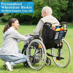 Wheelchair Basket for Back, Large Capacity Wheelchair Backpack Storage Bag with