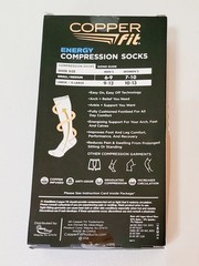 COPPER FIT ENERGY COMPRESSION SOCKS; MEN ‚S SIZE 6-9, WOMEN’S 7-10; UNOPENED BOX