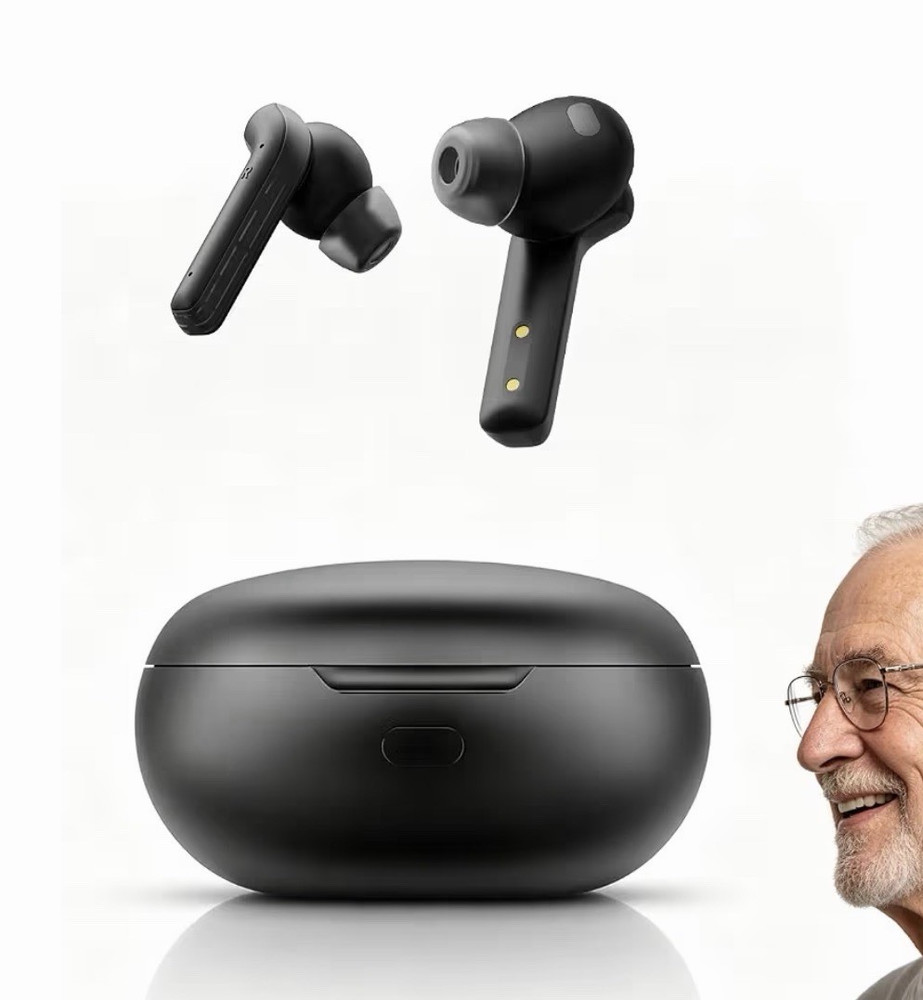 zdeeel ITE Digital Rechargeable Noise Canceling OTC Hearing Aids, Black Case