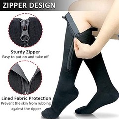 Zip Up Compression Socks Support Hose Unisex Edema Diabetic Varicose Vein Travel