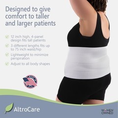 4 Panel, 12″ high, Plus Size Post Surgery Abdominal Binder, Fits 62″ to 75″ W…