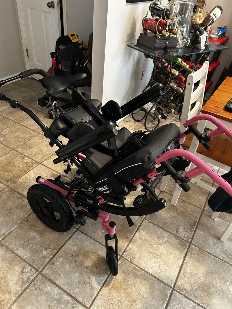Quickie IRIS Zippie 14”x15” Recline Tilt In Space Wheelchair With Headrest+