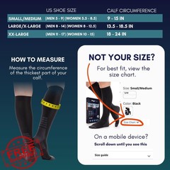 PhysFlex Compression Socks Black Small/Medium