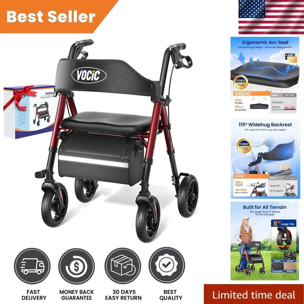 Lightweight Z21 Rollator Walker for Seniors – Foldable, Supports 350lbs, 2025